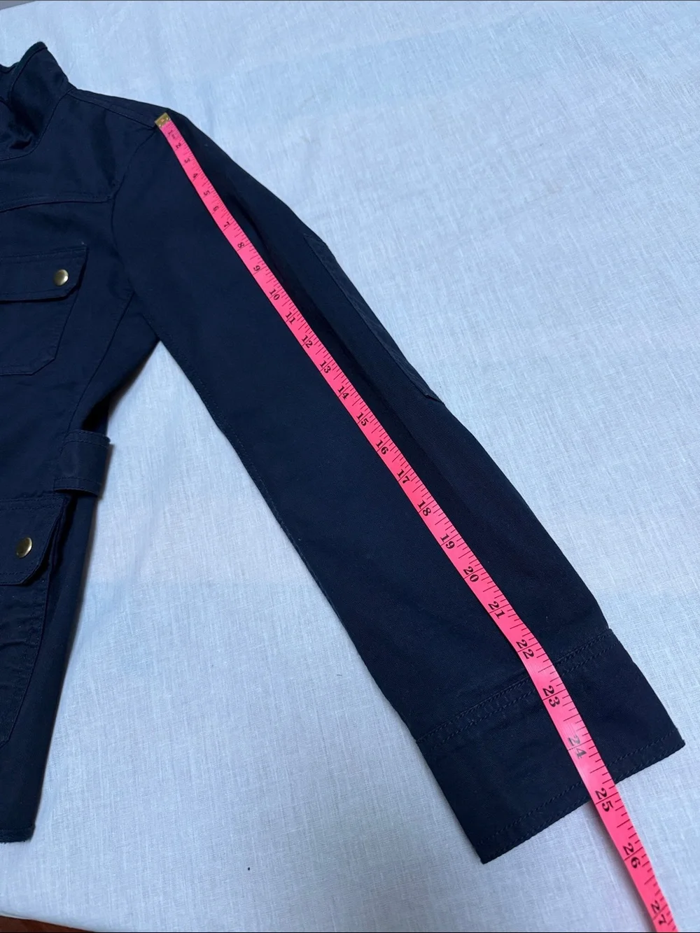 J.Crew Downtown Field Utility Jacket Navy with Gold Buttons Sz S